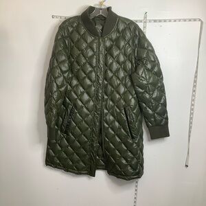 Lucky brand Quilted Green Long Coat